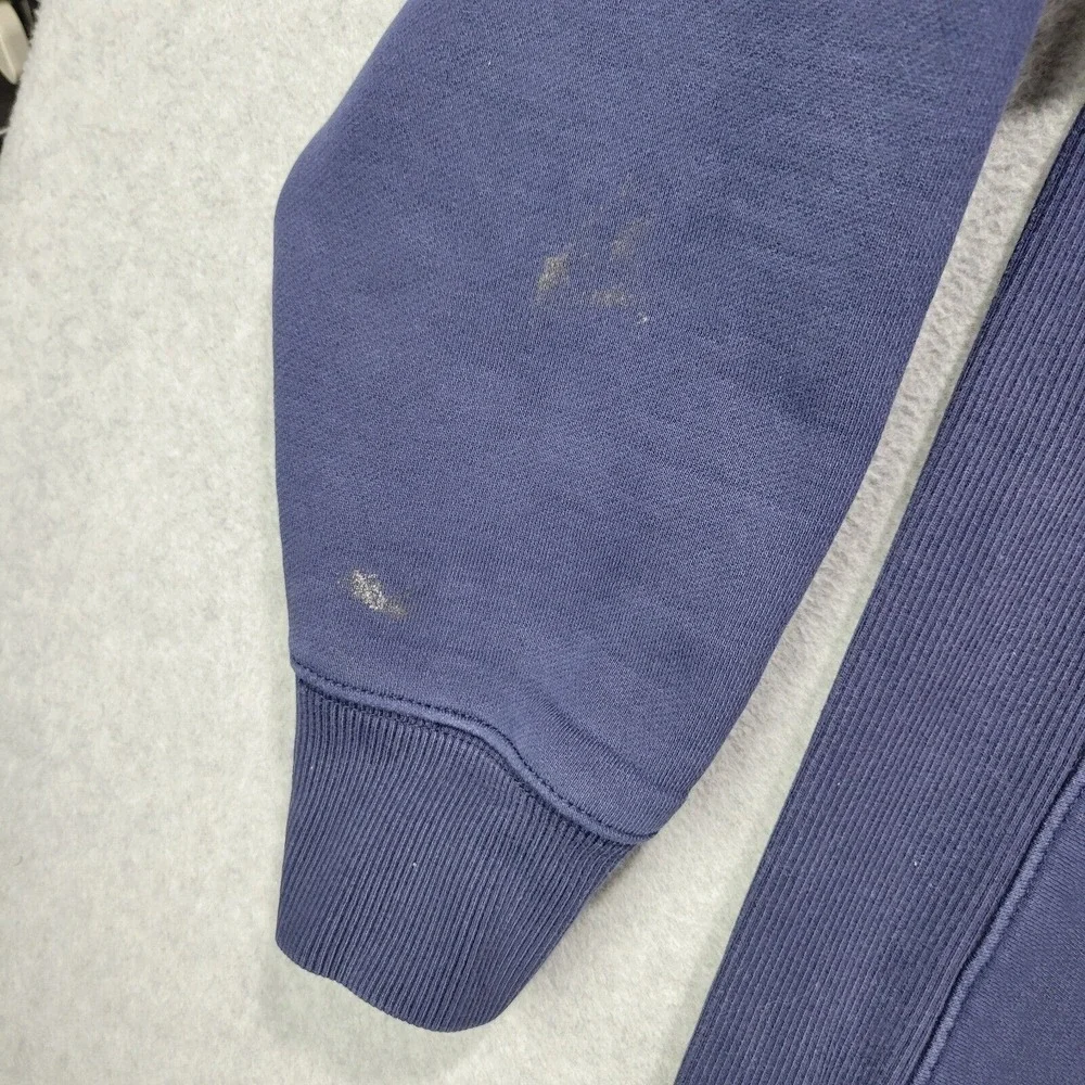 Vintage 90s Sport Tek Blank Blue Sweatshirt Mens M Reverse Weave Ribbed Grunge - Picture 3 of 10